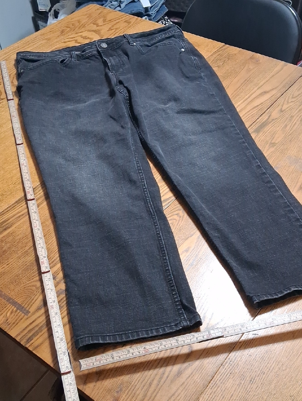 BUFFALO DAVID BITTON Jeans Men 38 X 29 BLACK STRAIGHT STRETCH Pants Denim Used